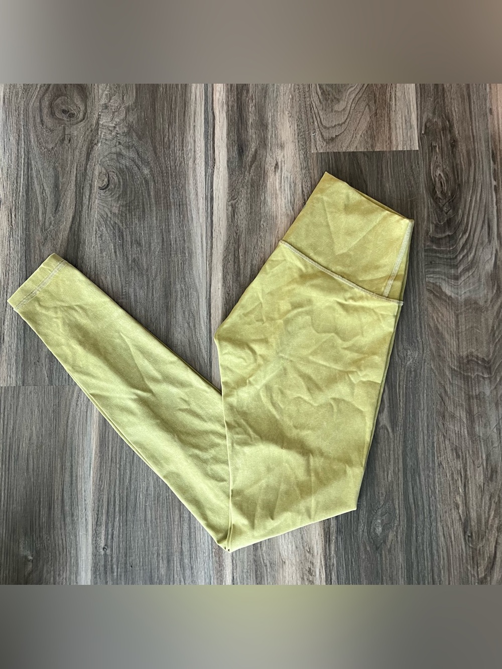 lululemon athletica Wunder Under High-Waist Leggings in Olive Yellow stone wash